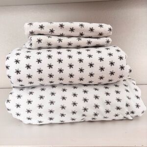 CUDDL DUDS Snowflake Flannel Sheet Set King Sz
